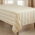 Saro Lifestyle SARO  65 x 104 in. Oblong Cotton Tablecloth with Khaki Striped Design 5618.KH65104B